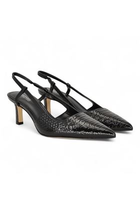 Slingback donna in pitone colore nero. MICHAEL KORS | 40T5AOMS1L-NERO